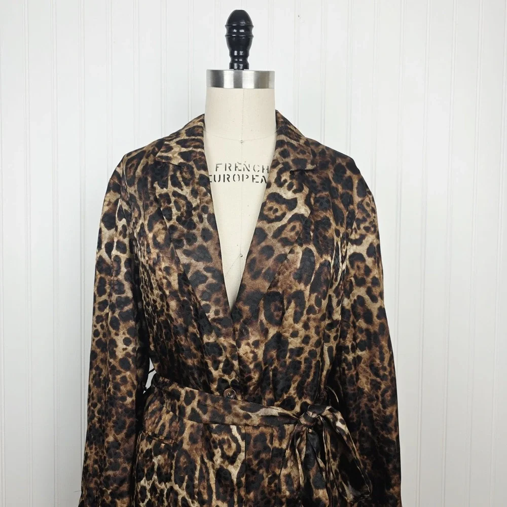 ZARA WOMAN  ANIMAL PRINT JACQUARD BLAZER ZW COLLECTION LEOPARD SIZE SMALL - Picture 7 of 12